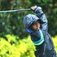 A junior golfer in action