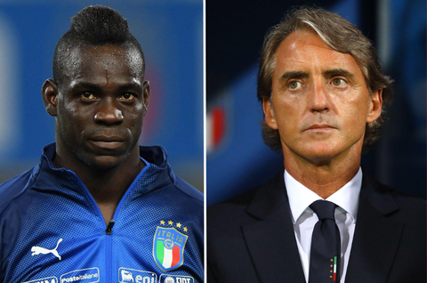 Mario Balotelli hits out at Roberto Mancini over claims that Italy are short of talented strikers