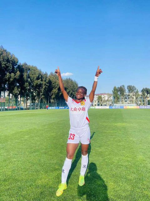 Super Falconets star Joy Jerry scores on her debut in China