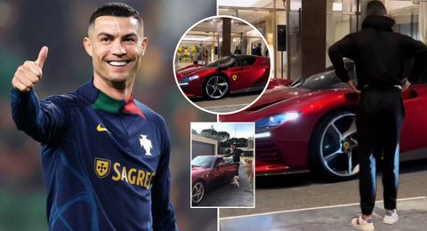 Ronaldo: World’s Highest-paid footballer flaunts Rare Ferrari worth ₦3.1 BILLION in Lisbon