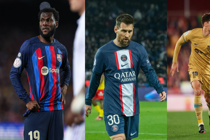 Lionel Messi, Franck Kessie and Andreas Christensen