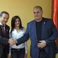 Albanian Athletics Federation's president Gjergj Ruli on the right