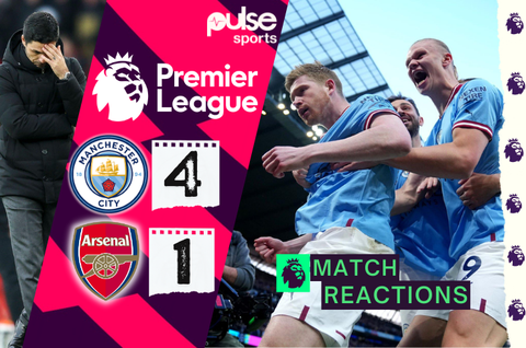 'It's Over' - Reactions as Man City teach Arsenal brutal lesson in Premier League title race