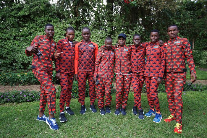 Junior athletes pose for a photo ahead of the Africa U18/20 Athletics Championships
