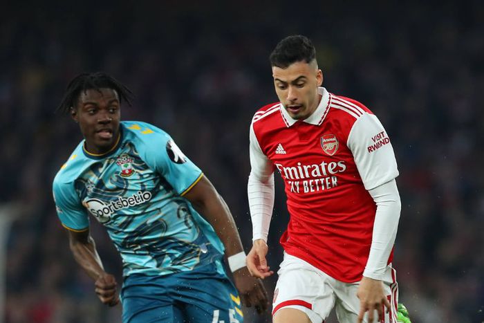 Gabriel Martinelli in action for Arsenal.