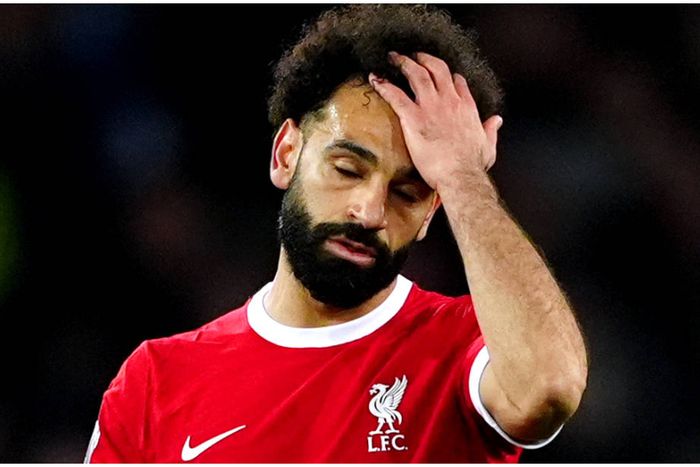 A dejected Mo Salah against Everton.