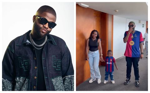 'It runs in the family' - Nigerian music star Skales links up with Yamal’s mother to perform viral dance step