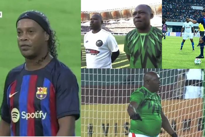 Every move Ronaldinho made was met with applause, and he nearly scored on a rebound of his own free kick.