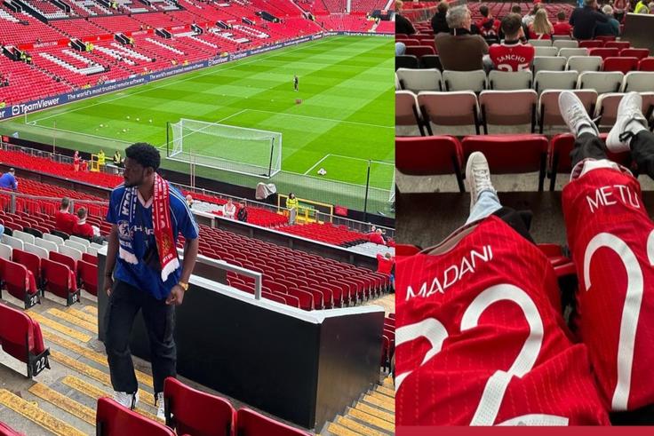 Chimezie Metu posted a photo of him at Old Trafford on his official Instagram account.