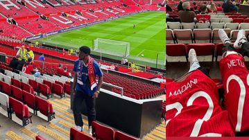 D'Tigers star Chimezie Metu celebrates visit to watch Manchester United humble Chelsea at Old Trafford