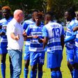 AFC Leopards head coach Patrick Aussems issuing instructions to his charges.