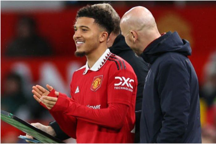 Erik Ten Hag is happy with Jadon Sancho's progress.
