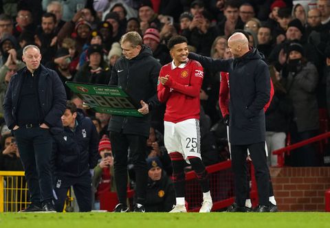 sancho having a moment with Erik ten Hag || Image credit: Imago