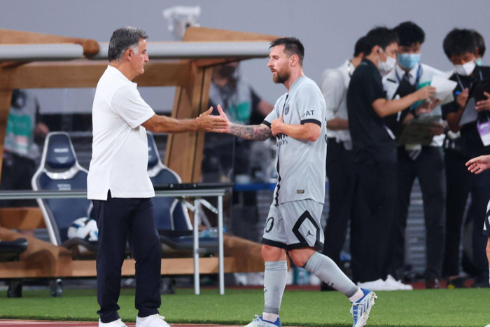 Lionel Messi and Christophe Galtier