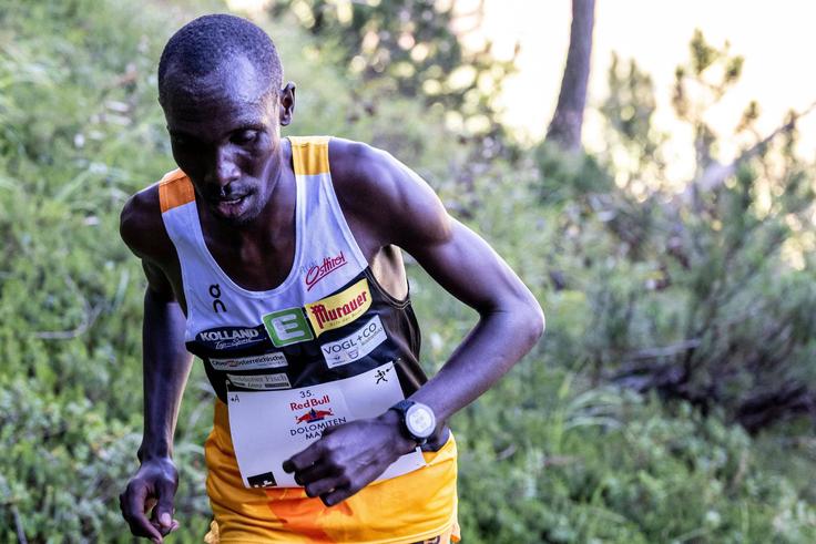 Patrick Kipngeno, one of the winners of the 2021 edition of the event in action