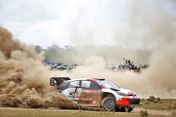 French rally driver Sebastien Ogier and co-driver Benjamin Veillas take part in WRC, Motorsport Rallye, WM Safari Rally at Soysambu in Naivasha, Nakuru County, Kenya.