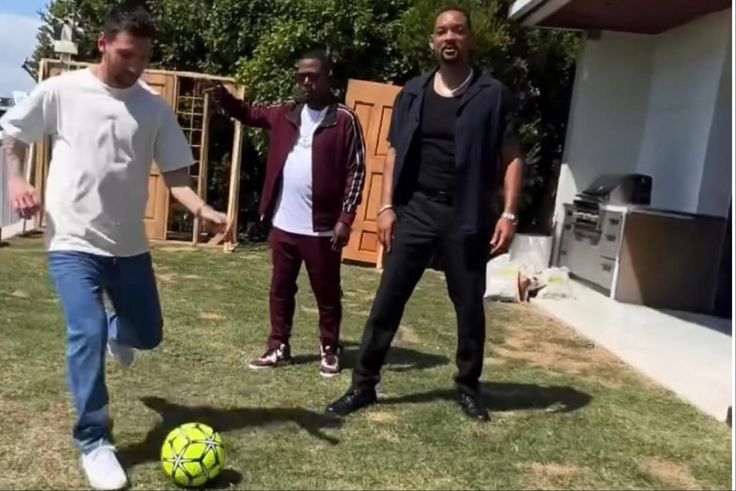 Inter Miami star Lionel Messi teams up with Will Smith and Martin Lawrence for Bad Boys 3 promo.
