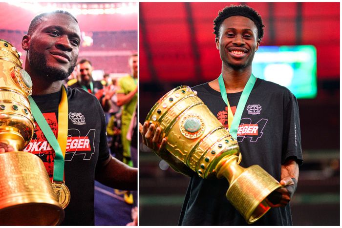 The Naija double champions with Bayer Leverkusen, Victor Boniface and Nathan Tella.
