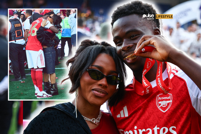 ‘Love is beautiful’ — Bukayo Saka and Tolami Benson melt hearts with Arsenal title celebration photos