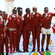 Kenya women's handball team after winning silver at Africa Beach Games.