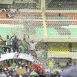 Gor Mahia fans at the champions' podium.