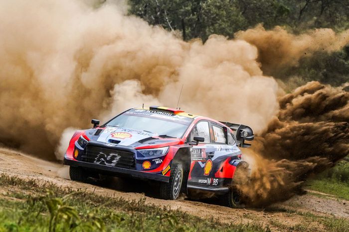 Thierry Neuville during the Safari rally action in Kenya.