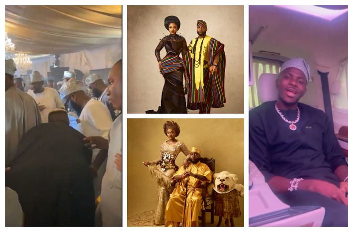 Osimhen links up with Jay-Jay Okocha at Davido's wedding
