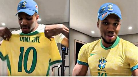 Giannis Antetokounmpo: Nigerian Freak shows off gifts from Vinicius Jr