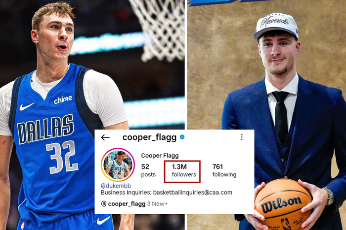 Cooper Flagg: Dallas’ No.1 pick gains 100,000 new followers less than 12 hours after the NBA Draft