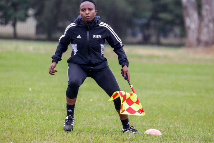 Kenyan referee Mary Njoroge.