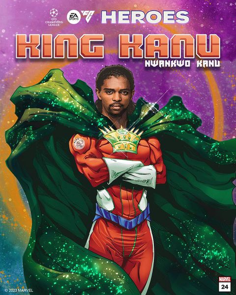 The retired Nigerian football star Kanu  gets recognition as a hero in the newly created EA Sports football game.
