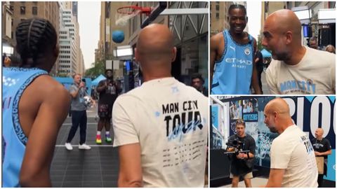 Pep Curry - Left-handed Man City boss Guardiola stuns fans with basketball skills