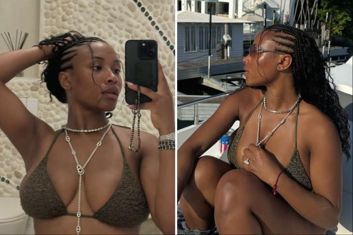 Tolami Benson shows off bikini body on summer getaway as fans await Bukayo Saka wedding