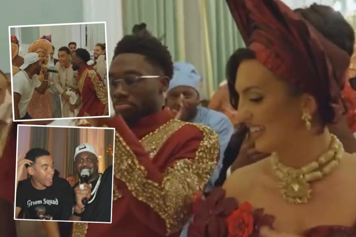 P-Square’s Mr P lights up Bayern Munich star Alphonso Davies’ wedding as Jamal Musiala goes wild for Nigerian music