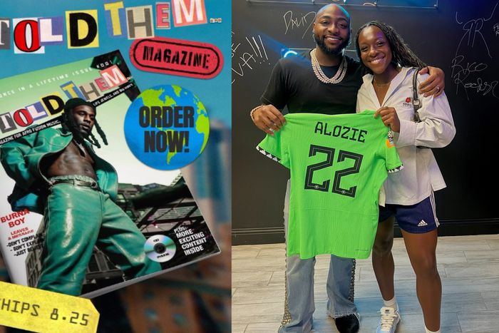 Alozie's positive remarks about Burna Boy's 'I Told You' Album comes after a meeting up with Davido another established high-profile Nigerian musician.  Imgae Credit - Instagram/Burna Boy/ Michelle Alzoie)