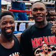 Following his loss to Dricus Du Plessis of South Africa, Nigerian Stylebender Israel Adesanya attends a boxing event by UFC colleague Sodiq Yusuff in Lagos.
