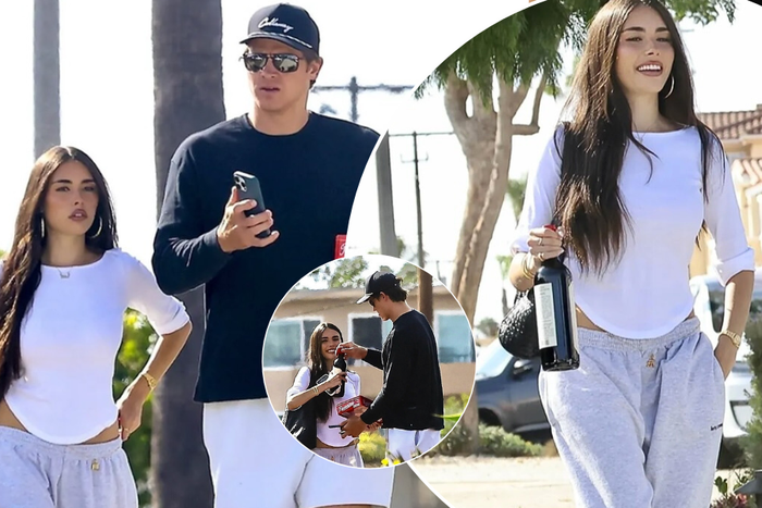 Madison Beer and Justin Herbert fuel more DATING buzz with wine and box of sweets