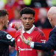 Manchester United winger Jadon Sancho and Erik ten Hag