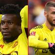Manchester United goalkeeper Andre Onana and Free agent David De Gea ||