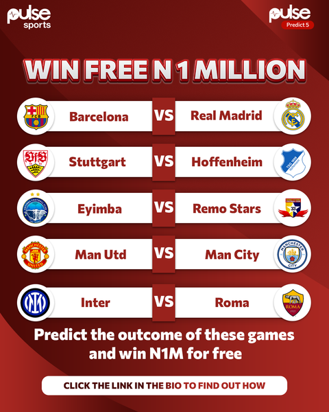 Pulse Sports prediction game: Enter your week 10 predictions for a chance to win ₦‎1 million