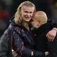 Manchester City duo Erling Haaland and Pep Guardiola || Image credit: Getty
