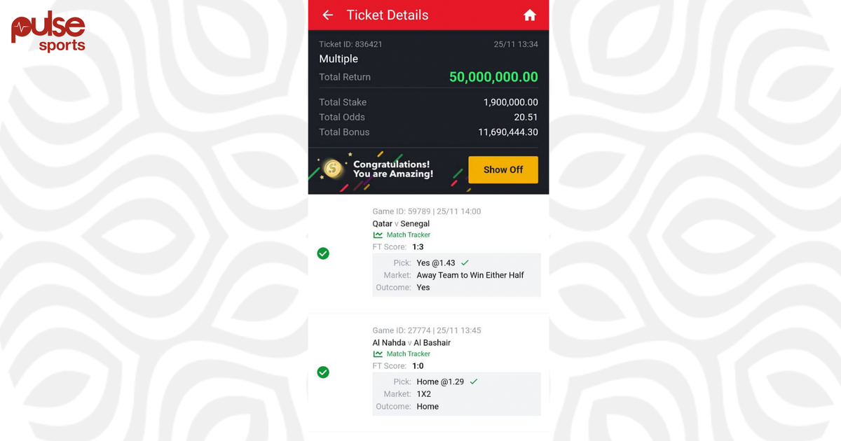 Twitter Punter breaks winning limit set by Sportybet | Pulse Sports Nigeria