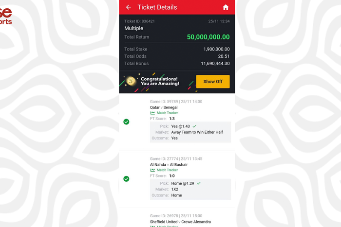 Popular twitter punter wins 50 million grand audit on Sportybet