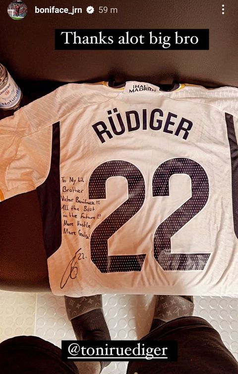 Antonio Rudiger's signed Real Madrid shirt.