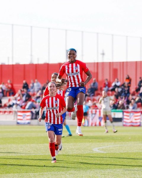 Super Falcons star Rasheedat Ajibade returned with a goal for Atletico Madrid in a league fixture against Granada on Sunday, November 26, 2023. X/Atleti Femenino
