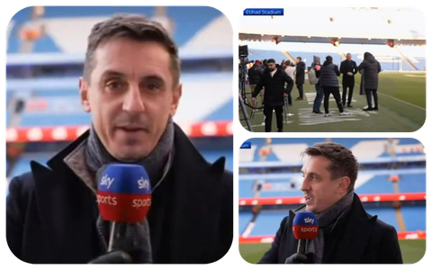 Sky Sports analyst Gary Neville apologises live on air for his colleagues ‘unprofessionalism’