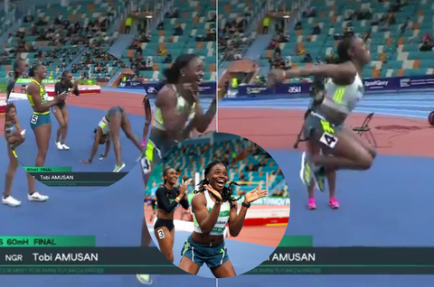 [WATCH] - Tobi Amusan's epic celebration and dance after breaking Glory Alozie's African Record in Astana