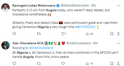 Nigerians are afraid as Angola thrashes Namibia to set up a Super Eagles quarterfinal clash at AFCON 2023.