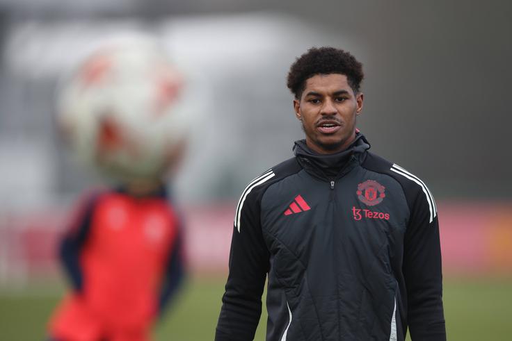 Marcus Rashford trains alone