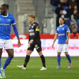 Tolu gestures to the bench in the match against Oostende